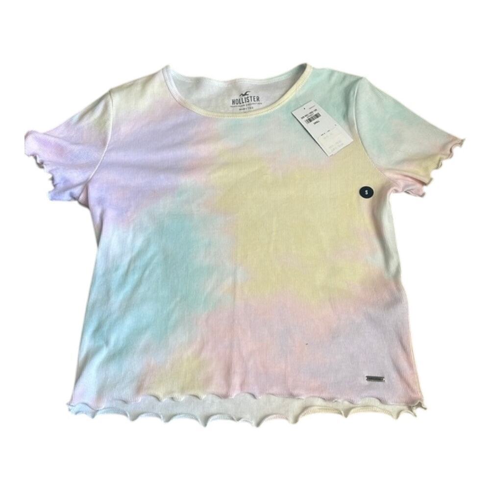 Hollister baby tee womens XS pastel tie-dye short sleeve crop top